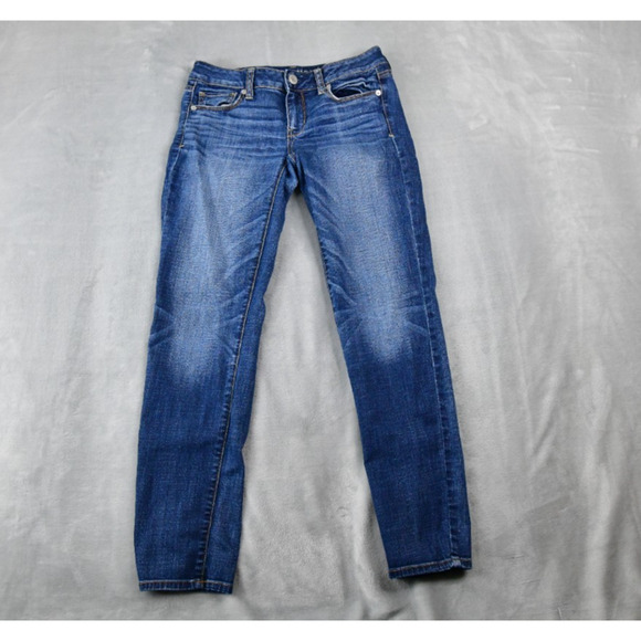 American Eagle Jeans Womens 4 (27x28) Short Skinny Blue Denim - Picture 1 of 10